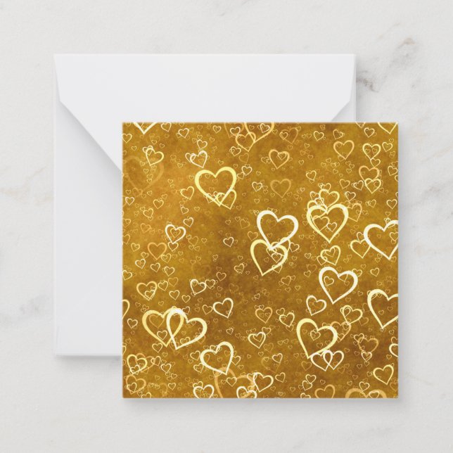 Golden Love Heart Shape Card (Front)