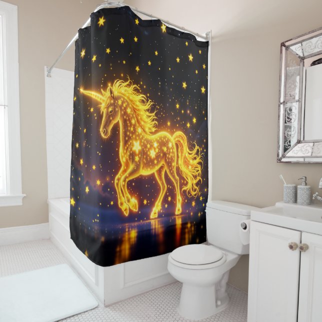 Golden lovely unicorn glow cute magic neon (In Situ)