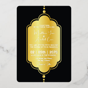 Golden Luxe Faire-part de mariage Card Gold Foil