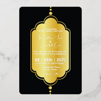 Golden Luxe Faire-part de mariage Card Gold Foil