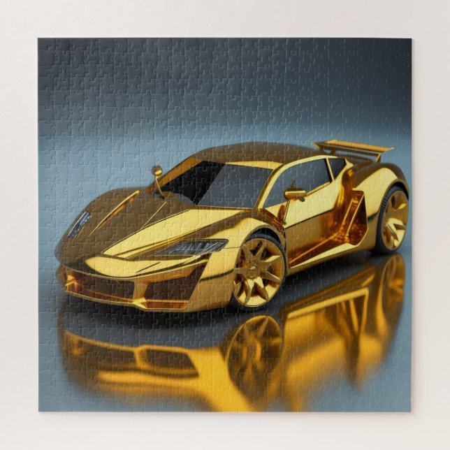 Golden Luxury Car Puzzle (Vertical)