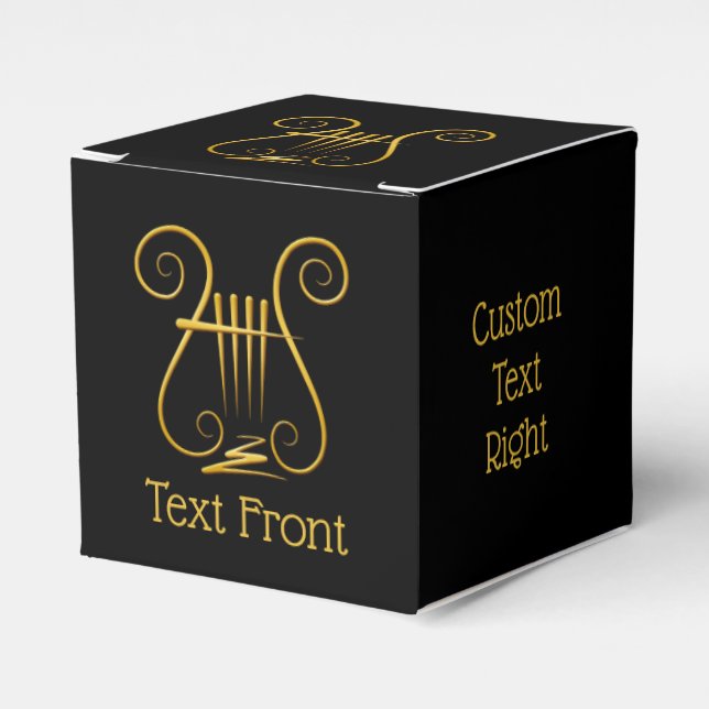 Golden Lyre Favor Box (Front Side)