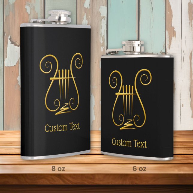 Golden Lyre Hip Flask (Creator Uploaded)