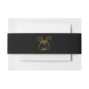 Golden Lyre Invitation Belly Band