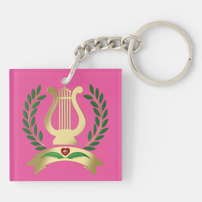 Golden lyre keychain (Back)