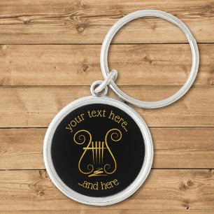 Golden Lyre Keychain