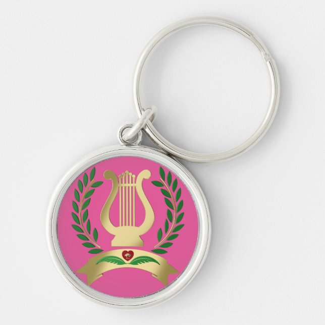 Golden lyre keychain (Front)