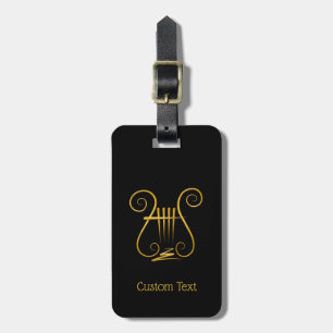 Golden Lyre Luggage Tag