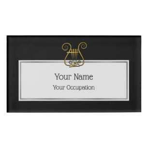 Golden Lyre Name Tag