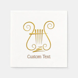 Golden Lyre Napkin