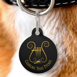 Golden Lyre Pet Tag