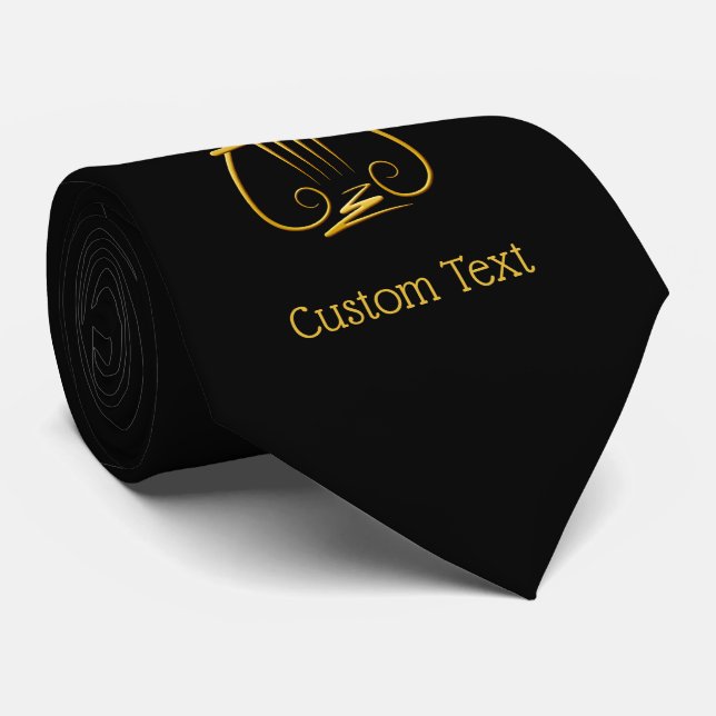 Golden Lyre Tie (Rolled)
