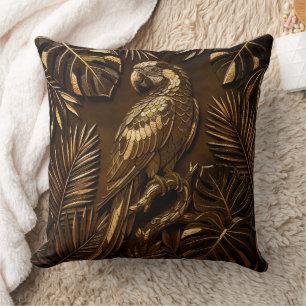 Golden Macaw Throw Pillow