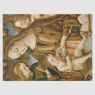 Golden Madonna with Child Jesus and Angels Tissue Paper
