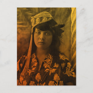 Golden Maghreb Jewish Tunisian Djerba Girl Female  Postcard