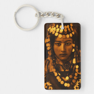 Golden Maghreb Ouled Naïl Berber Girl Female Woman Keychain