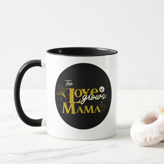 Golden Mama Bear Love Grows Mug (With Donut)