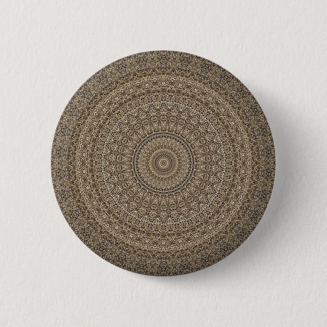 Golden Mandala 2 Inch Round Button (Front)