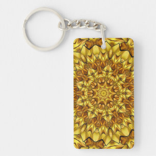 Golden Mandala Antique Abstract Design-63495 Keychain