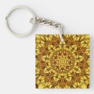 Golden Mandala Antique Abstract Design-63495 Keychain