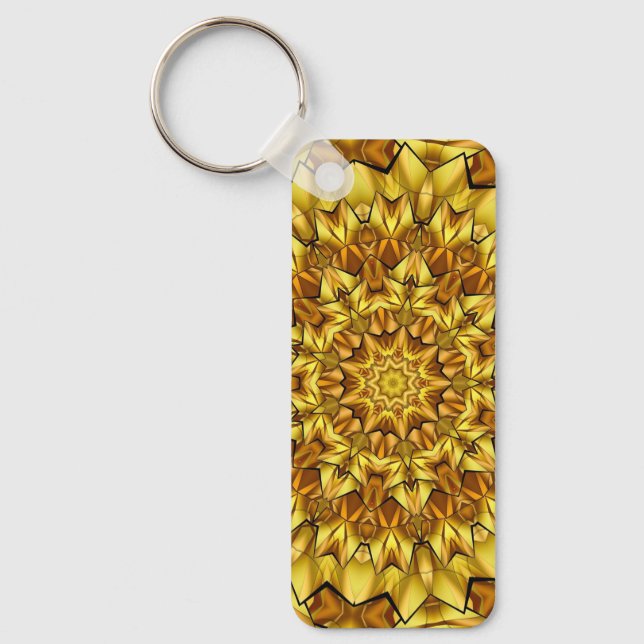 Golden Mandala Antique Abstract Design-63495 Keychain (Front)