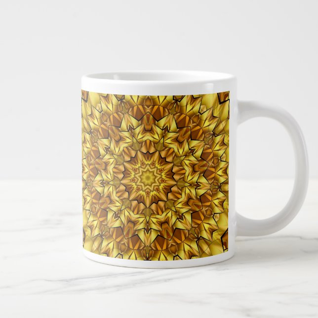 Golden Mandala Antique Abstract Design-63495 Large Coffee Mug (Right)