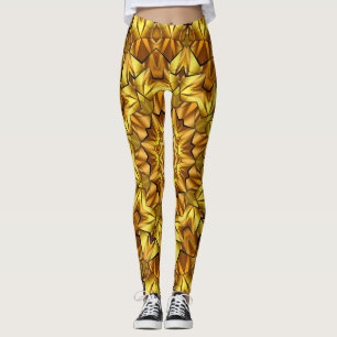 Golden Mandala Antique Abstract Design-63495 Leggings
