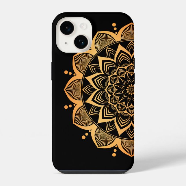 Golden Mandala Design iPhone Case (Back)