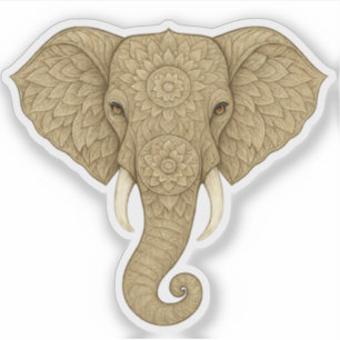 Golden Mandala Elephant Boho - Graphic Art Vinyl