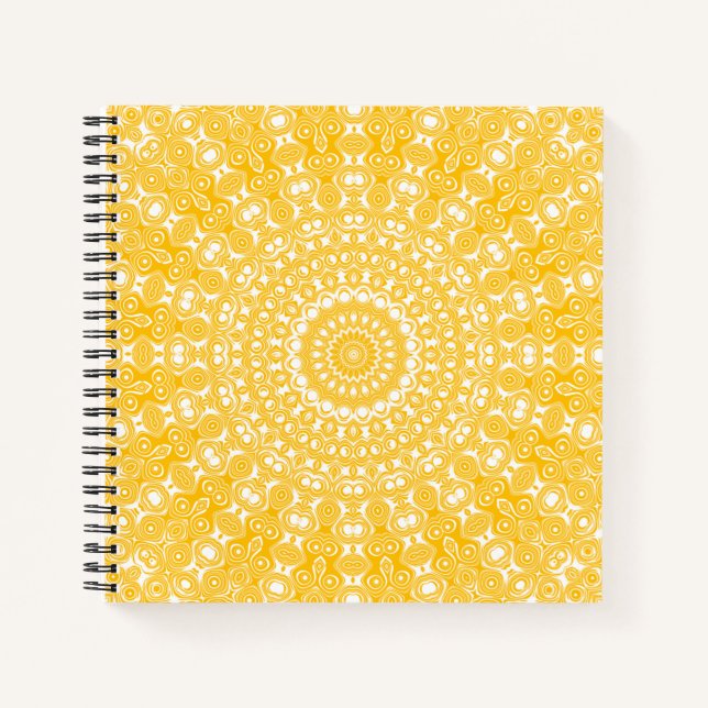 Golden Mandala Geometric Pattern Notebook (Front)