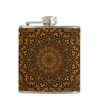 Golden Mandala Hip Flask
