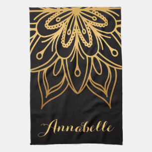 Golden Mandala Kitchen Towel