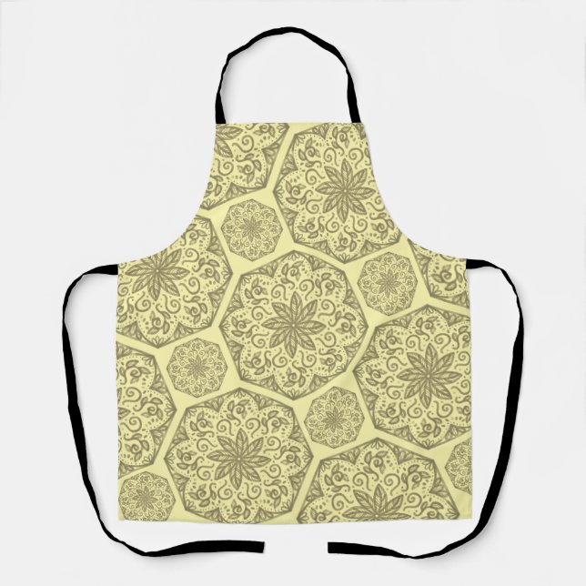 Golden Mandala Mosaic Pattern Apron (Front)