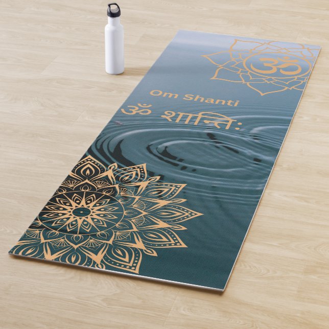 Golden Mandala Om Shanti Meditation   Yoga Mat (In Situ)