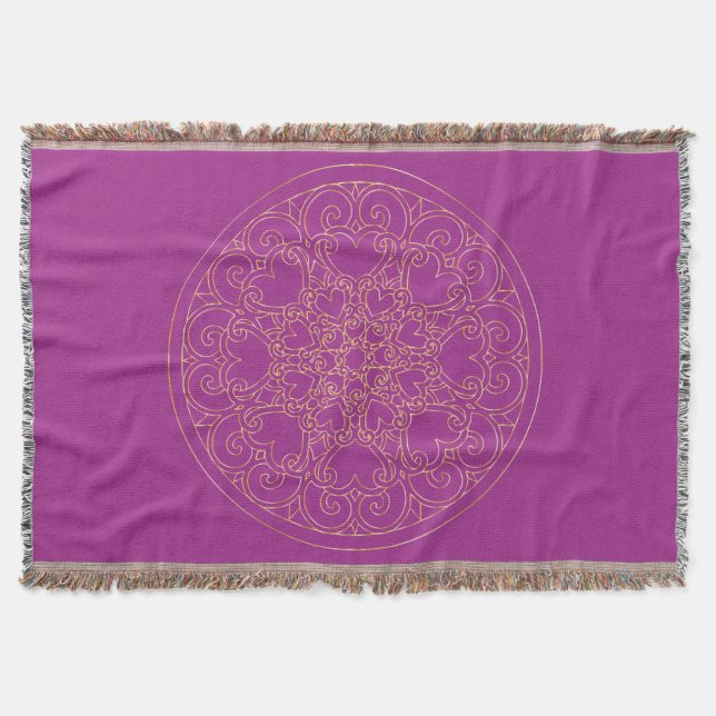 Golden Mandala - Throw Blanket (Front)