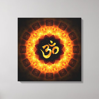 Golden Mandala with OM Canvas Print