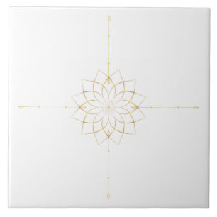 Golden MandalaFlower Tile