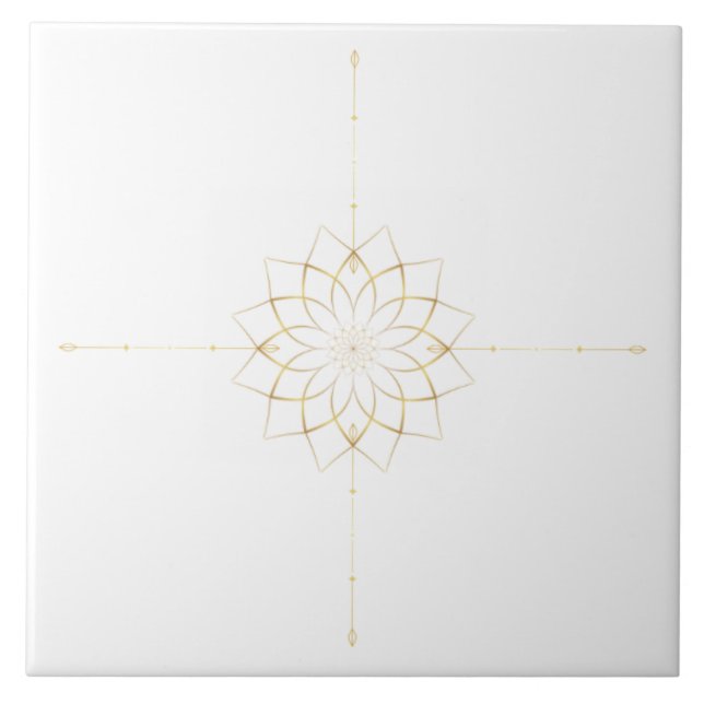 Golden MandalaFlower Tile (Front)