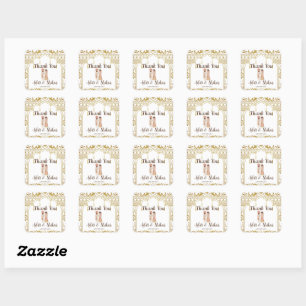 Golden mandap Indian border design Square Sticker