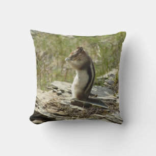 Golden-Mantled Ground Squirrel at Glacier I Throw Pillow