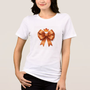 Golden Maple Harvest High-End Decorative Bow Illus Tri-Blend Shirt