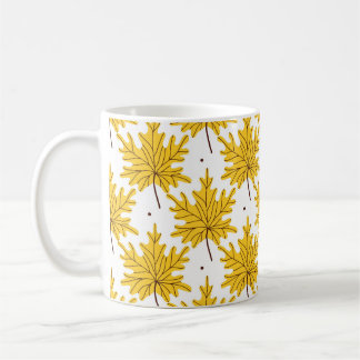 Golden Maple Leaves Autumn Pattern Coffee Mug