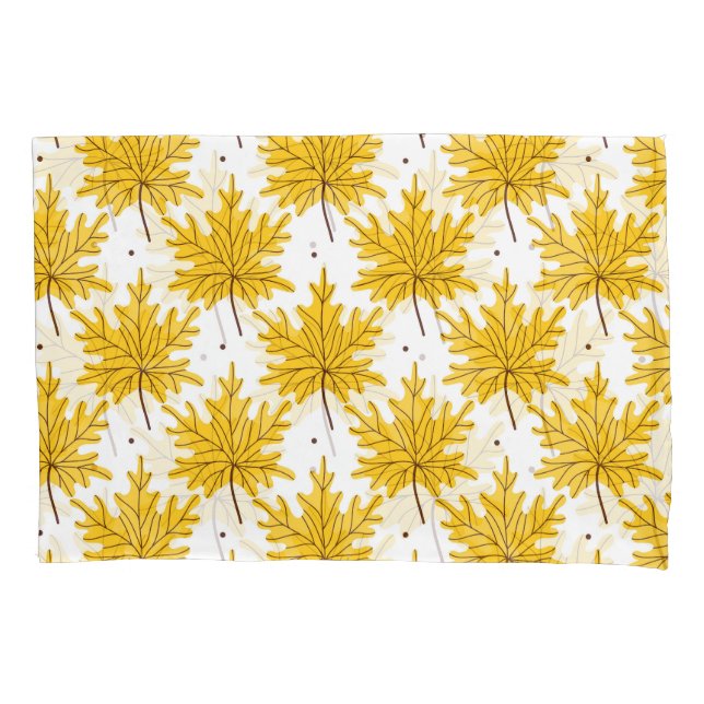 Golden Maple Leaves Autumn Pattern Pillowcase (Front)