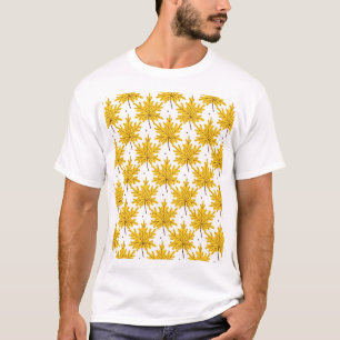 Golden Maple Leaves Autumn Pattern T-Shirt