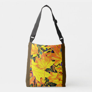 Golden Maple Leaves Beautiful Autumn Crossbody Bag