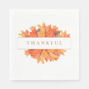 Golden Maple Leaves Customizable Fall Botanical Napkin
