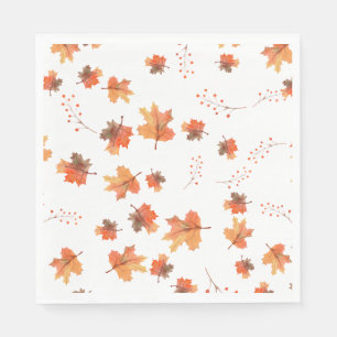 Golden Maple Leaves Fall Botanical Napkin
