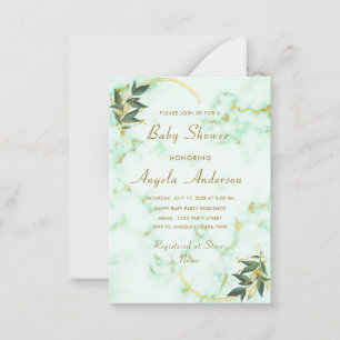 Golden Marble Baby Shower Invitation Example