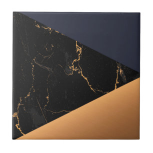 Golden Marble Geometric Tile