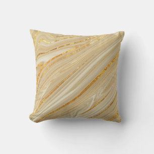 Golden marble: luxurious texture background. throw pillow